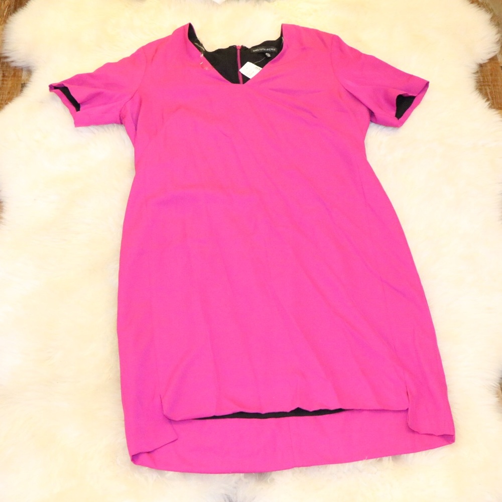 FIERCE+CONFIDENT: Bold Magenta V-Neck Dress (SOFT)